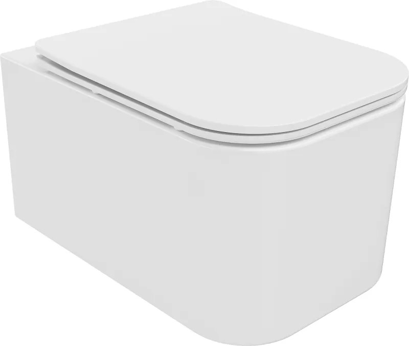 Mexen Elis Rimless WC csésze lassan záródó, vékony duroplast ülőkével, fényes fehér - 30910600