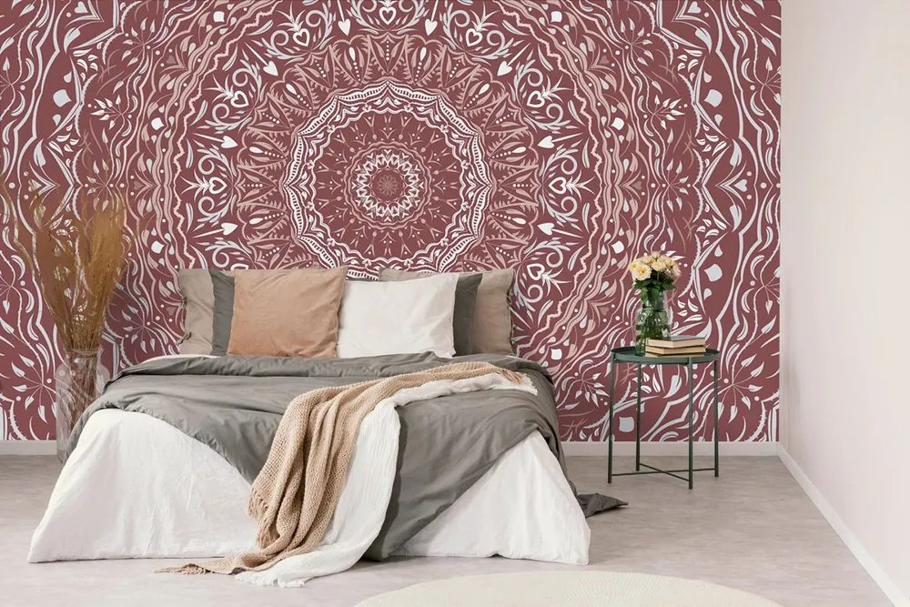 Tapéta Mandala vintage stílusban rózsaszín vátlozata