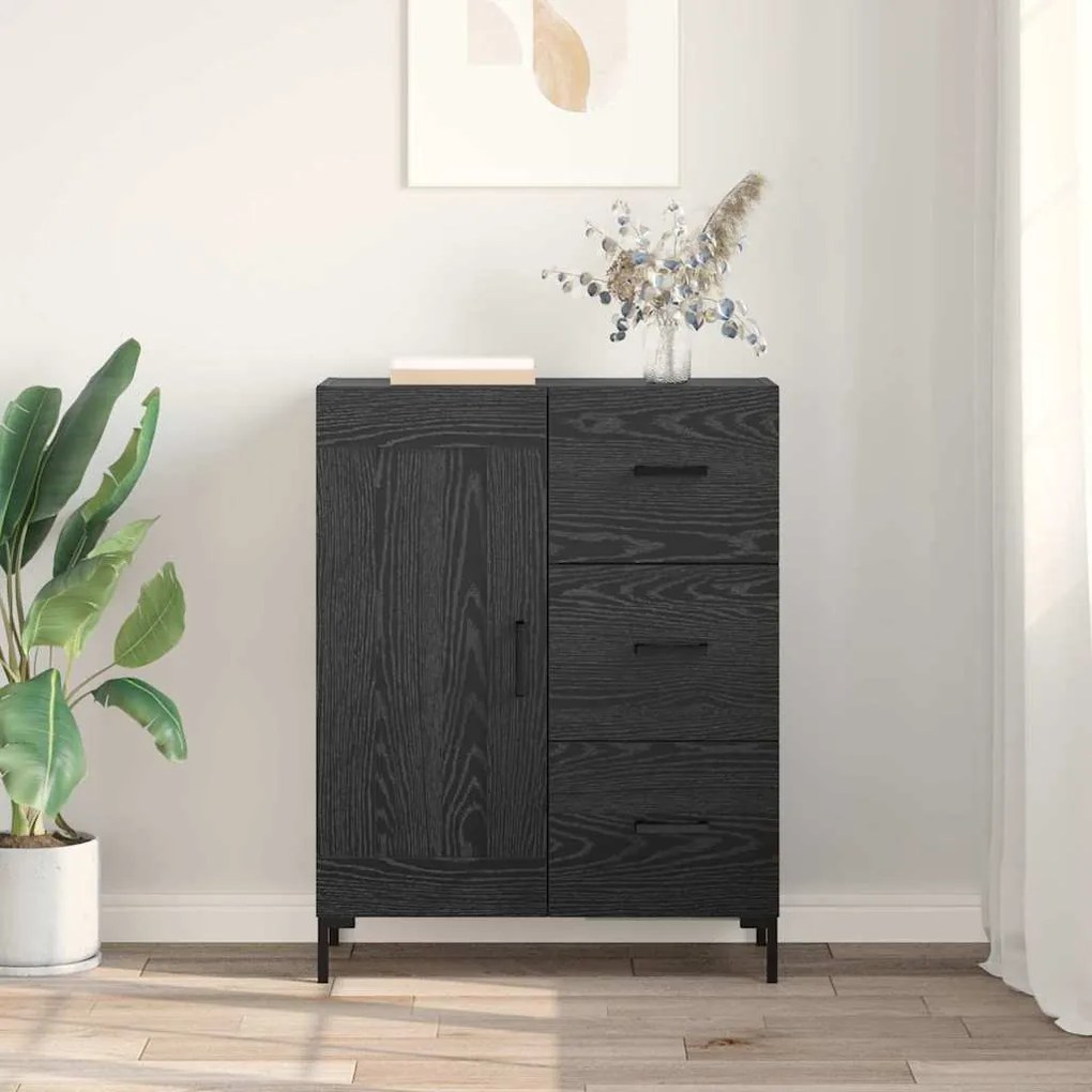 Széf fiókkal Musta tammi 69.5 x 34 x 90 cm Faanyag