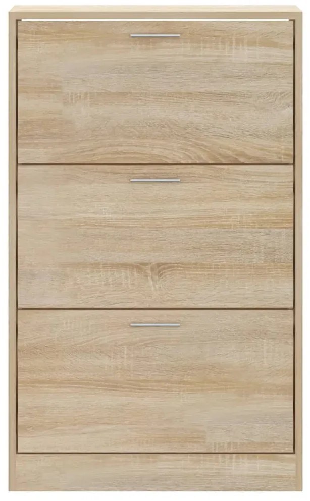 sonoma tölgy színű szerelt fa cipőszekrény 63x24x103 cm