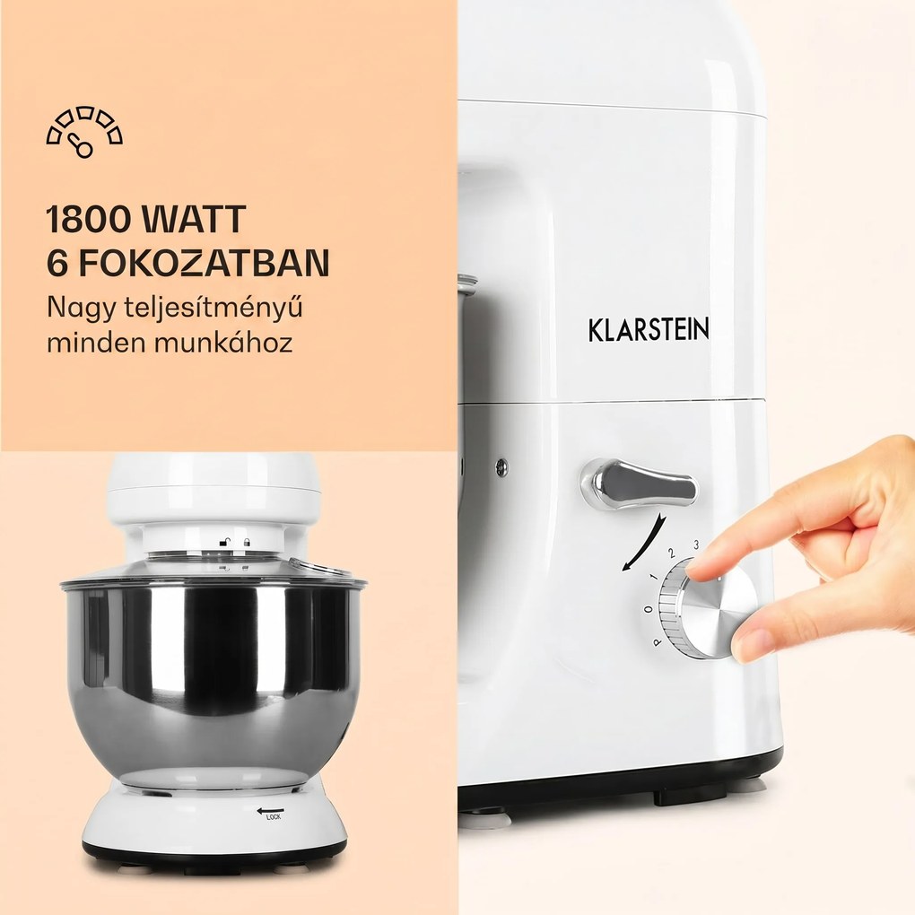 Klarstein Bella, konyhai robotgép, 1800 W, 2,7 PS, 5 L