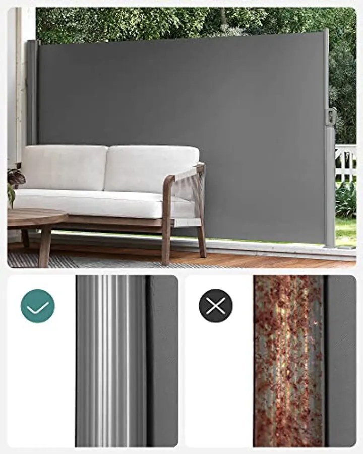 Oldalsó napellenző, kihúzató, 180*350 cm, szürke