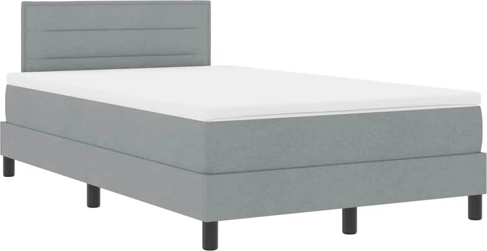 vidaXL Boxrugós ágy matracmal leddel Világosszürke 120 x 190 cm szövet