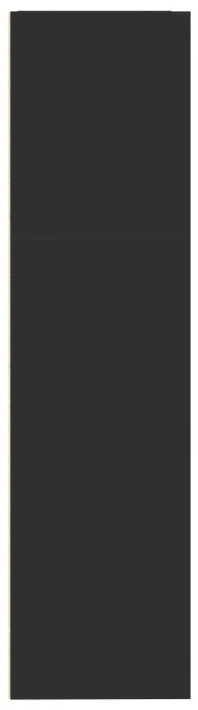 fekete szerelt fa könyvespolc 80 x 30 x 114 cm