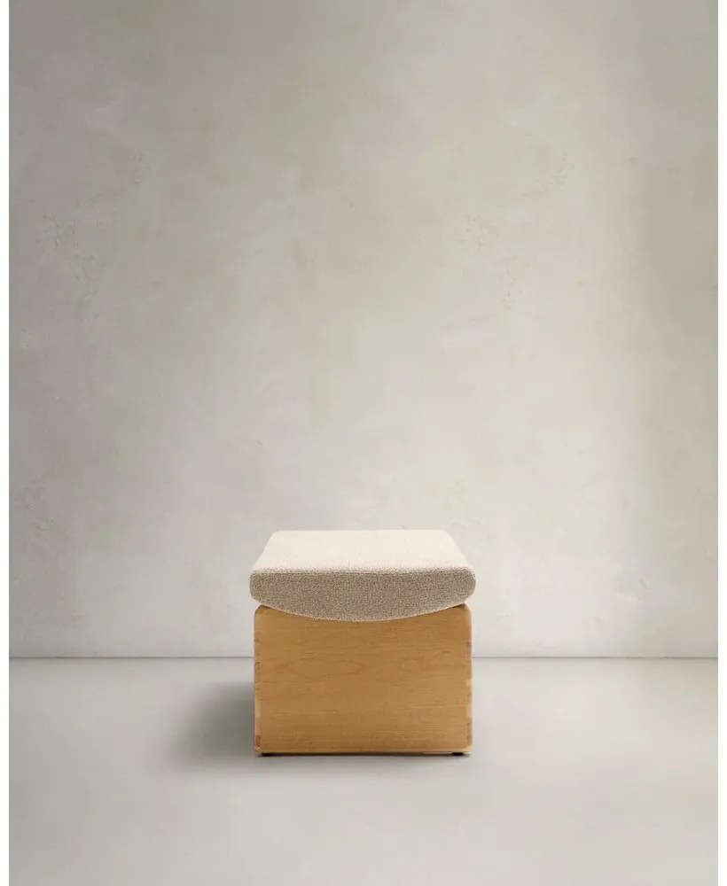 Bézs-natúr színű zsenília pad Topaz – Kave Home