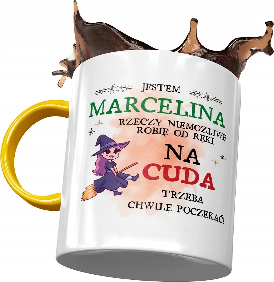 Sárga Bögre Marcelina Barátnőknek Ajándék Nyomtatott Fotóval