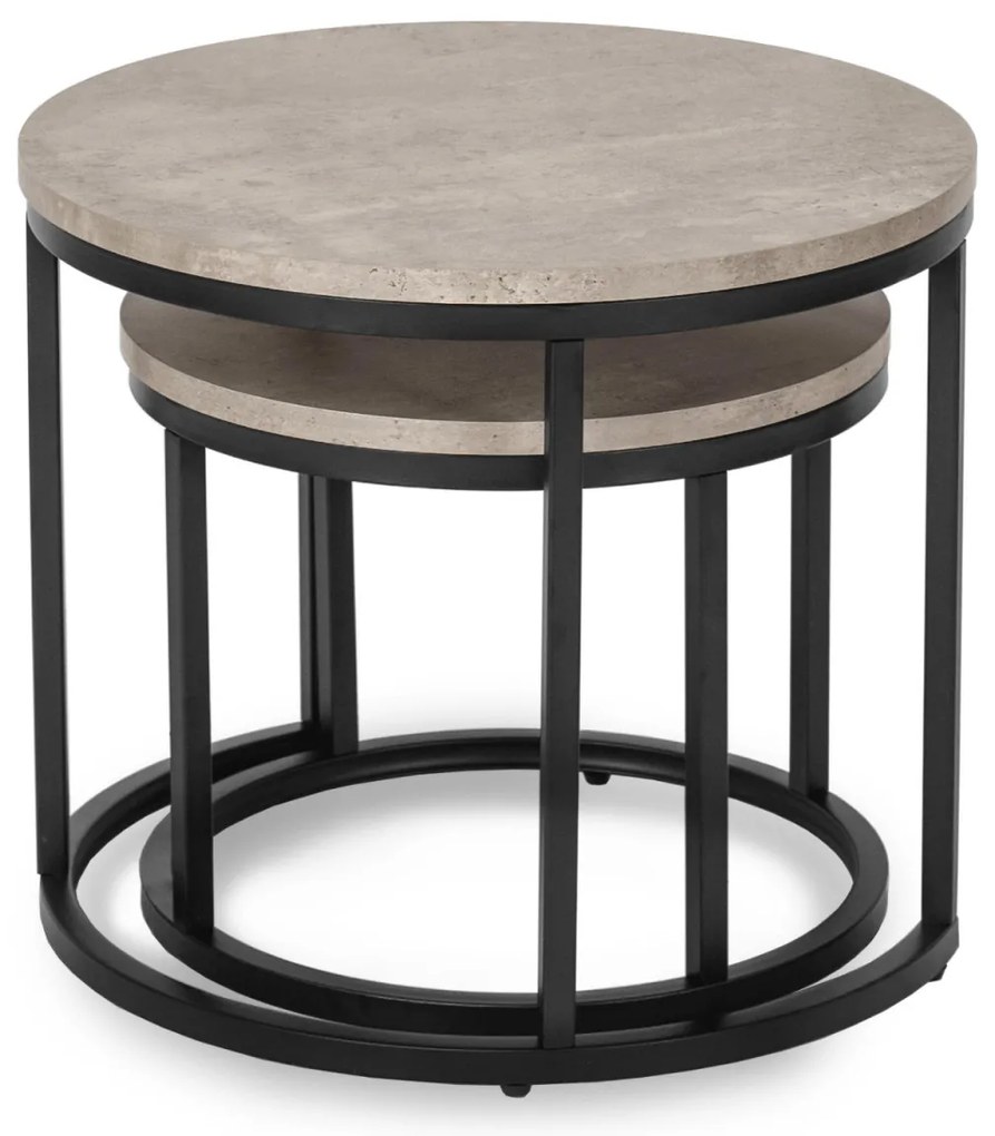 Dohányzóasztal szett szürke beton színben. ROCKY