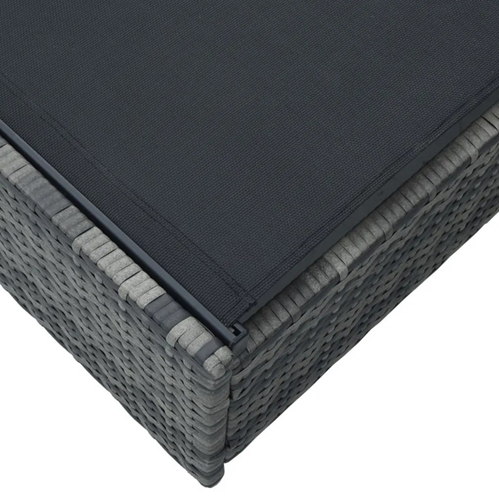 Napozóágy Szürke 60x200x27 cm Polirattan