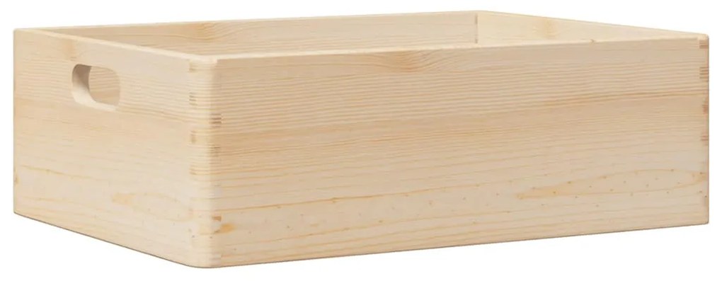Fa doboz fogantyúkkal 40x30x13 cm tömör fa fenyő