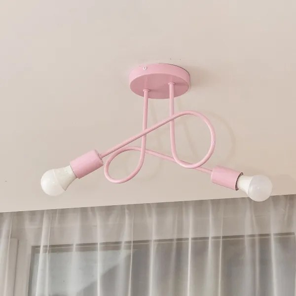 Felületre szerelhető csillár OXFORD 2xE27/15W/230V rózsaszín