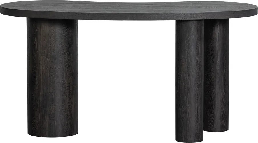 Sötétbarna konzolasztal borovi fenyő dekorral 70x150 cm Maan – WOOOD