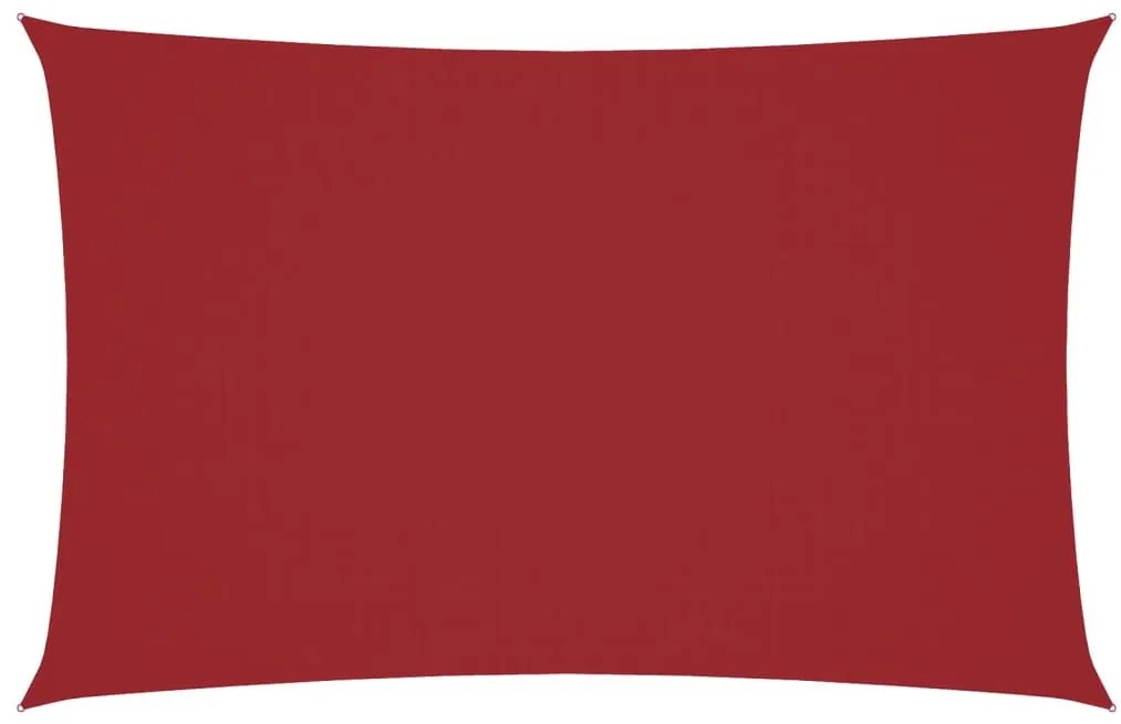 piros téglalap alakú oxford-szövet napvitorla 2,5 x 5 m