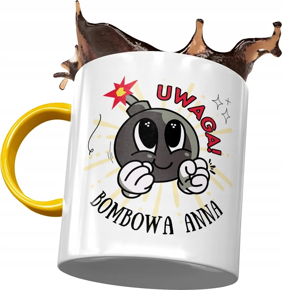 Sárga Bögre Anna Barátnőnek Ajándék Nyomtatott Fotóval