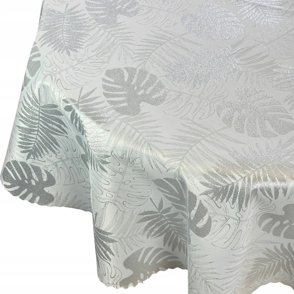 Abrosz Foltálló Asztal Levelek Monster Fehér Ezüst Kerék Átmérő 140 cm