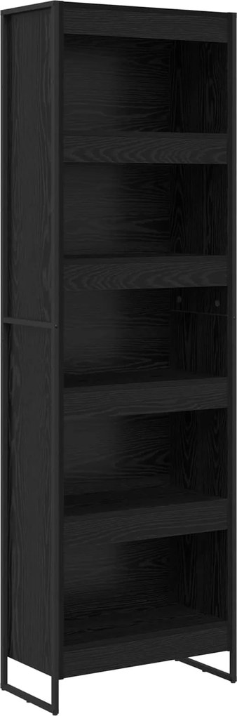 vidaXL Könyvespolc 2 pcs Fekete tölgy 80 x 30 x 155 cm Faanyag