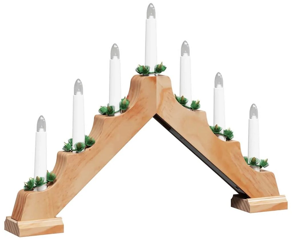 Karácsonyi gyertya híd 7 LED-del 3 pcs Barna 39.5 x 5 x 29 cm