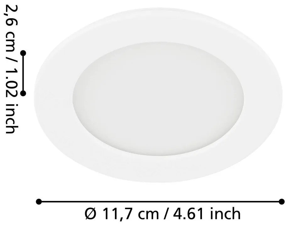 Fehér LED süllyesztett mennyezeti lámpa FUEVA 5 – EGLO