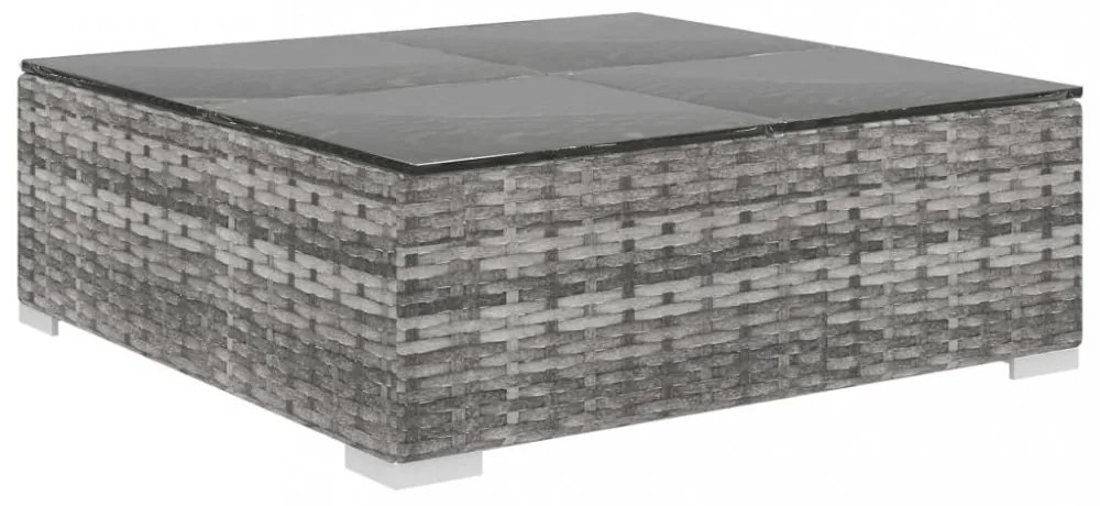 6 részes szürke polyrattan kertibútor-garnitúra párnákkal