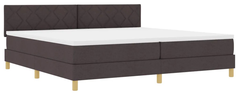 Boxspring ágy matraccal Sötétbarna 200x200 cm Szövet