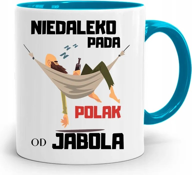 Kék Vicces Bögre Esik A Közelben fényképes nyomattal