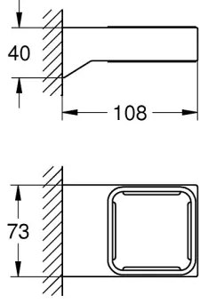 GROHE 40865000 - SELECTION CUBE tartó, fényes króm