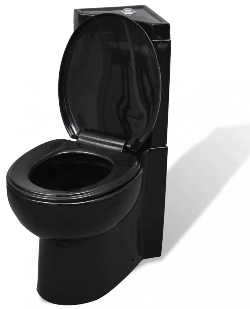 WC Kerámia Fürdőszoba Vécé Fekete