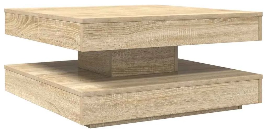 sonoma tölgy dohányzóasztal 360 fokban forgatható 70x70x34,5 cm