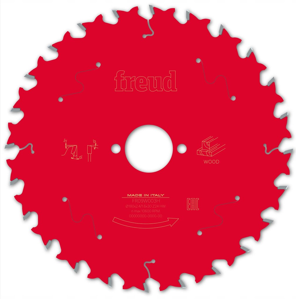 Freud Fa rétegelt lemez fűrész 180x30x24Z hosszirányú vágás