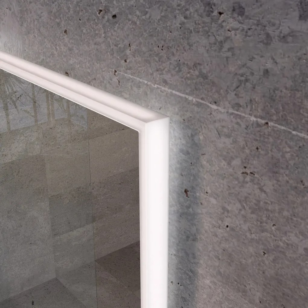 Fekvő fürdőszobai LED tükör 80x60cm | Páramentesítő funkció | Beépített óra | Fényerő és színhőmérséklet szabályozás | Welland Luxury-Line G774