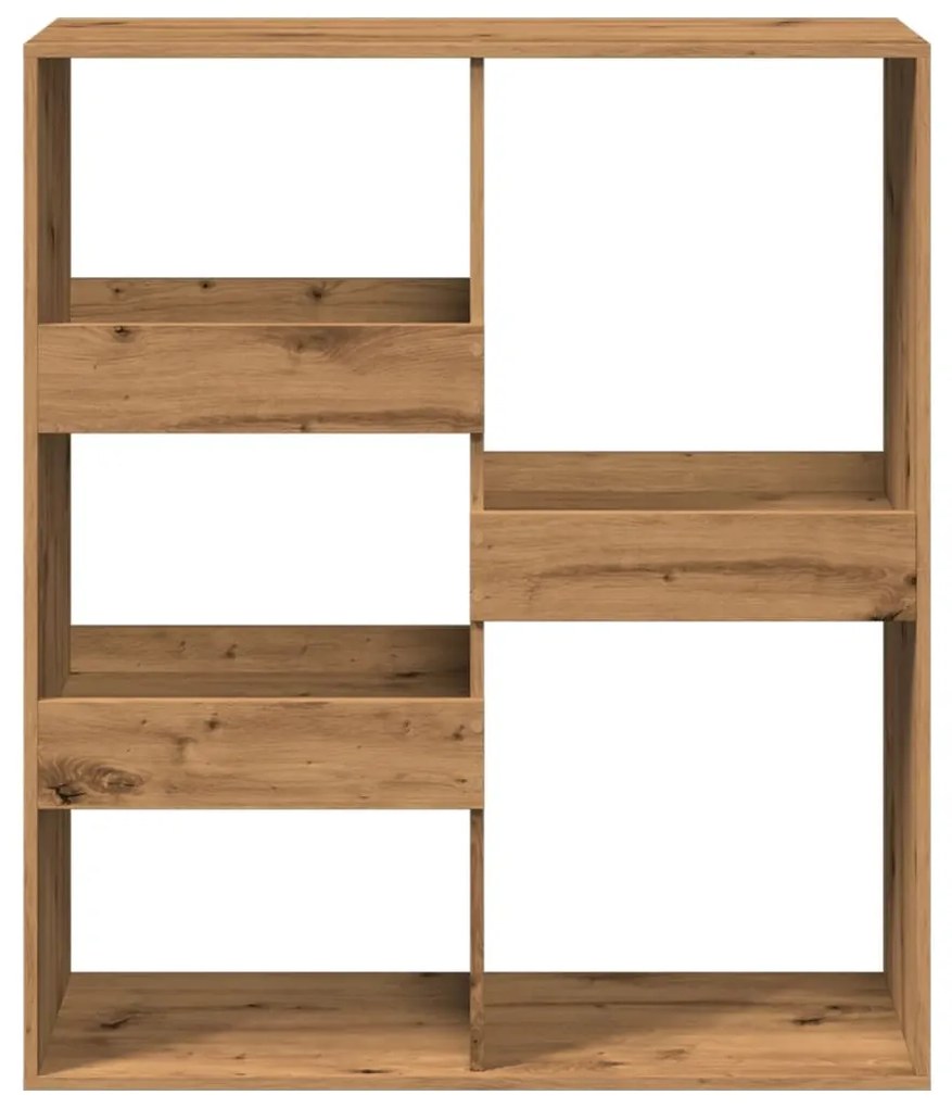 kézműves tölgy színű szerelt fa térelválasztó 100x33x115 cm