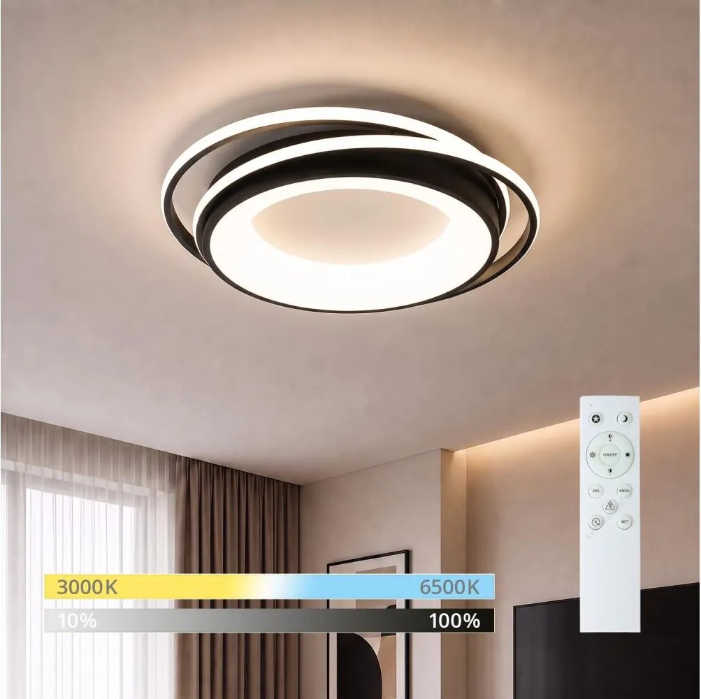 BRILAGI - LED dimmelhető mennyezeti lámpatest FLARE LED/84W/230V 47x51 cm fekete + távirányító
