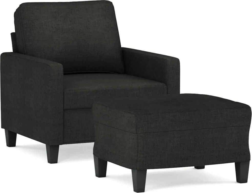 vidaXL fekete szövet kanapéfotel lábtartóval 60 cm