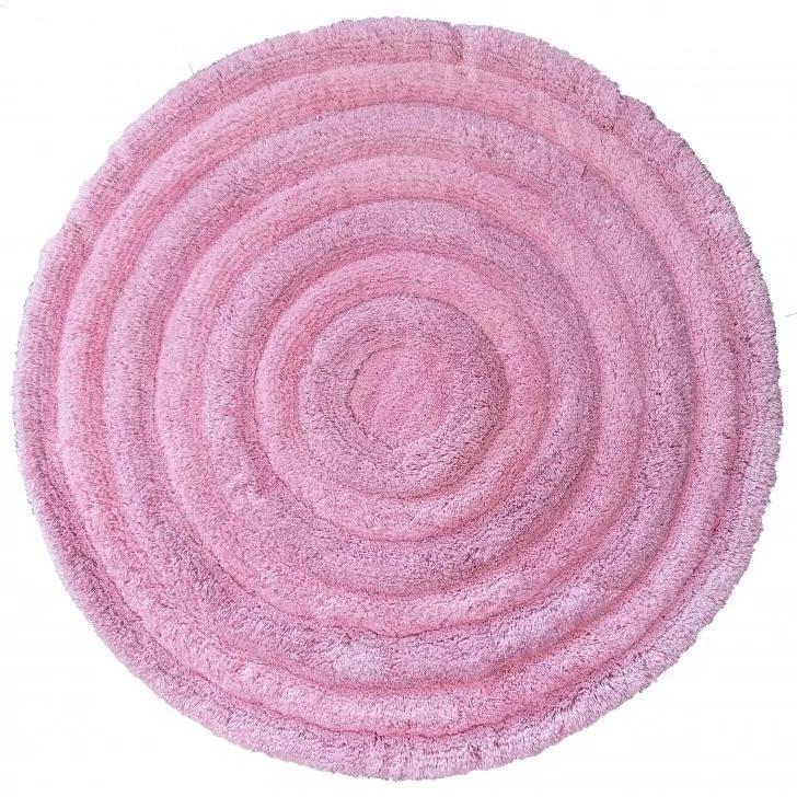 90 cm átmérőjű kerek szőnyeg rózsaszín púder színben