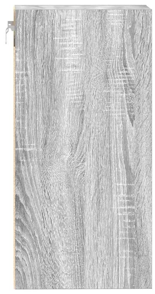 szürke sonoma színű szerelt fa függőszekrény 40x29,5x60 cm