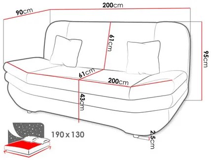 Széthúzható kanapé Lehti (sötétszürke) (tárolóhellyel). 1105560