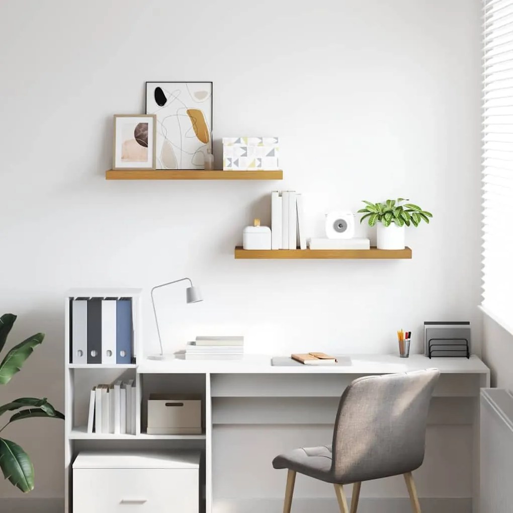 Falpolc Falra szerelhető 2 pcs Bézs 80 x 23,5 x 4 cm Faanyag