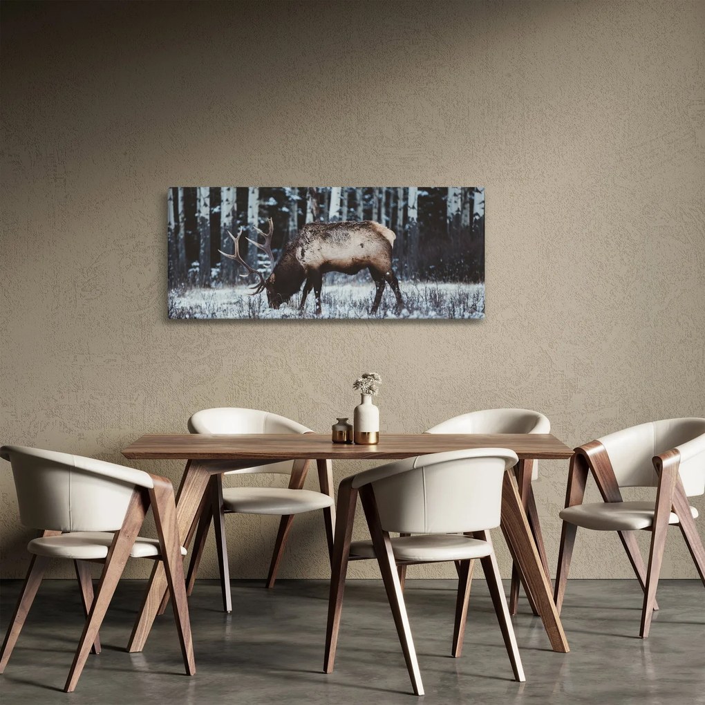 Kép - szarvas télen (120x50 cm)