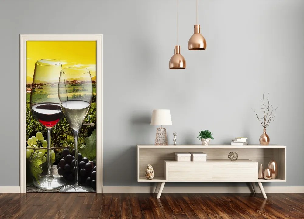 Ajtó tapéta Bor és szőlő 95x205 cm