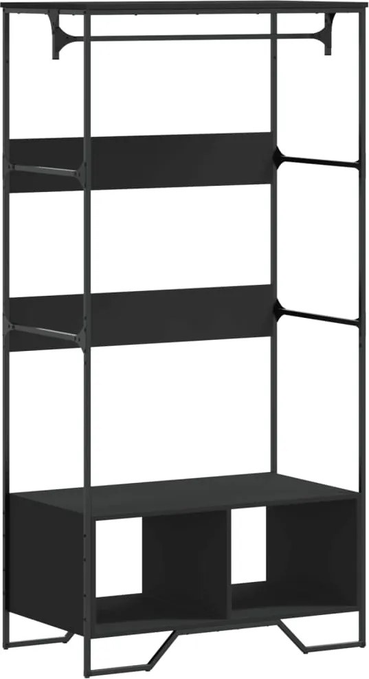 vidaXL fekete szerelt fa ruhásszekrény 90 x 50 x 180 cm
