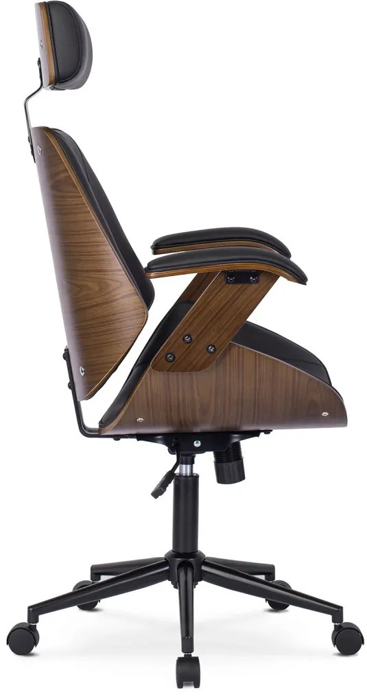 Fotel Obrotowy FABIAN Orzech/Czarny Ekoskóra