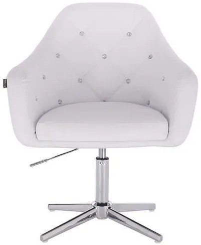 HC830 Fehér modern műbőr szék krómozott lábbal