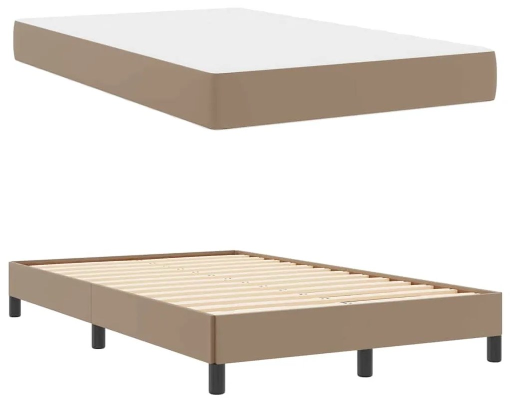Ágy matracmal Cappuccino 120 x 200 cm Műbőr