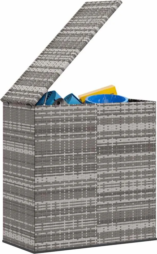 Szürke Polyrattan Kerti Párnatartó Doboz 100 X 49 X 103,5 Cm