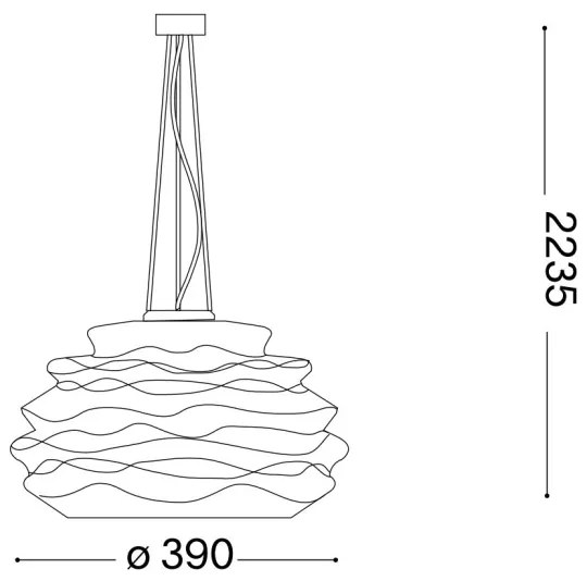 Ideal Lux - Csillár zsinóron KARMA 1xE27/60W/230V átm. 39 cm fehér