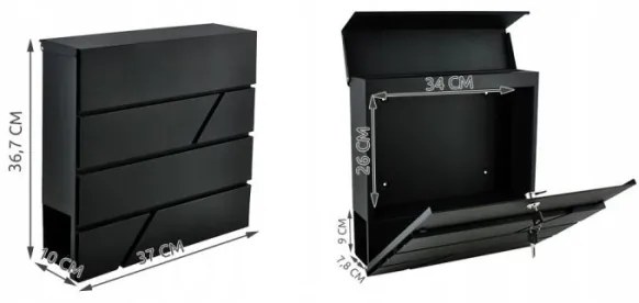 Postaláda 36,7x37 cm antracit