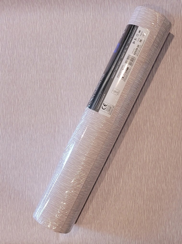 Fali tapéta, fonott, csíkos, ezüst csillámos, 2539-30