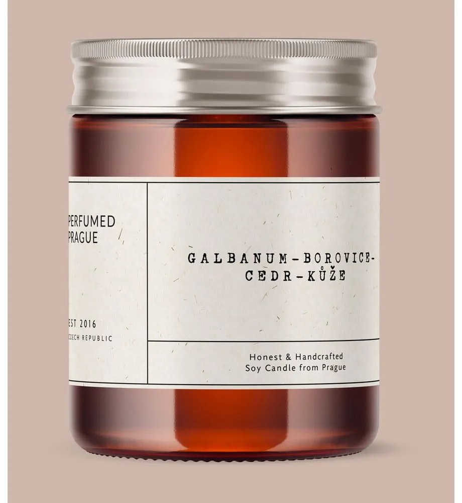 Illatos szójaviasz gyertya égési idő 40 ó #21 Galbanum, Pine, Leather – Perfumed Prague