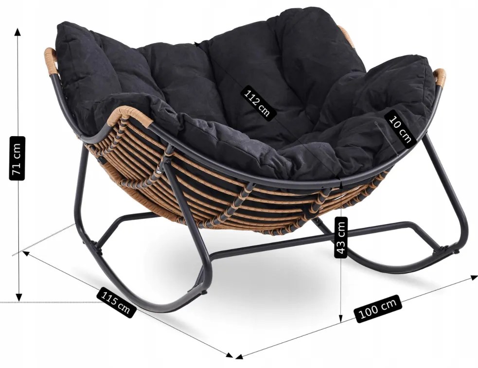 Hintafotel Fekete Párnával. ELTON