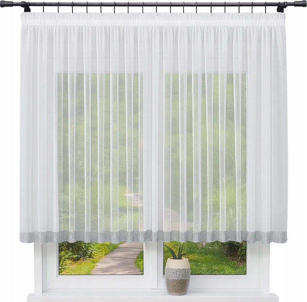 Kész függöny, egyszerű, cirkóniákkal, 150x300 cm, függöny cirkónia, függönyök konyhába