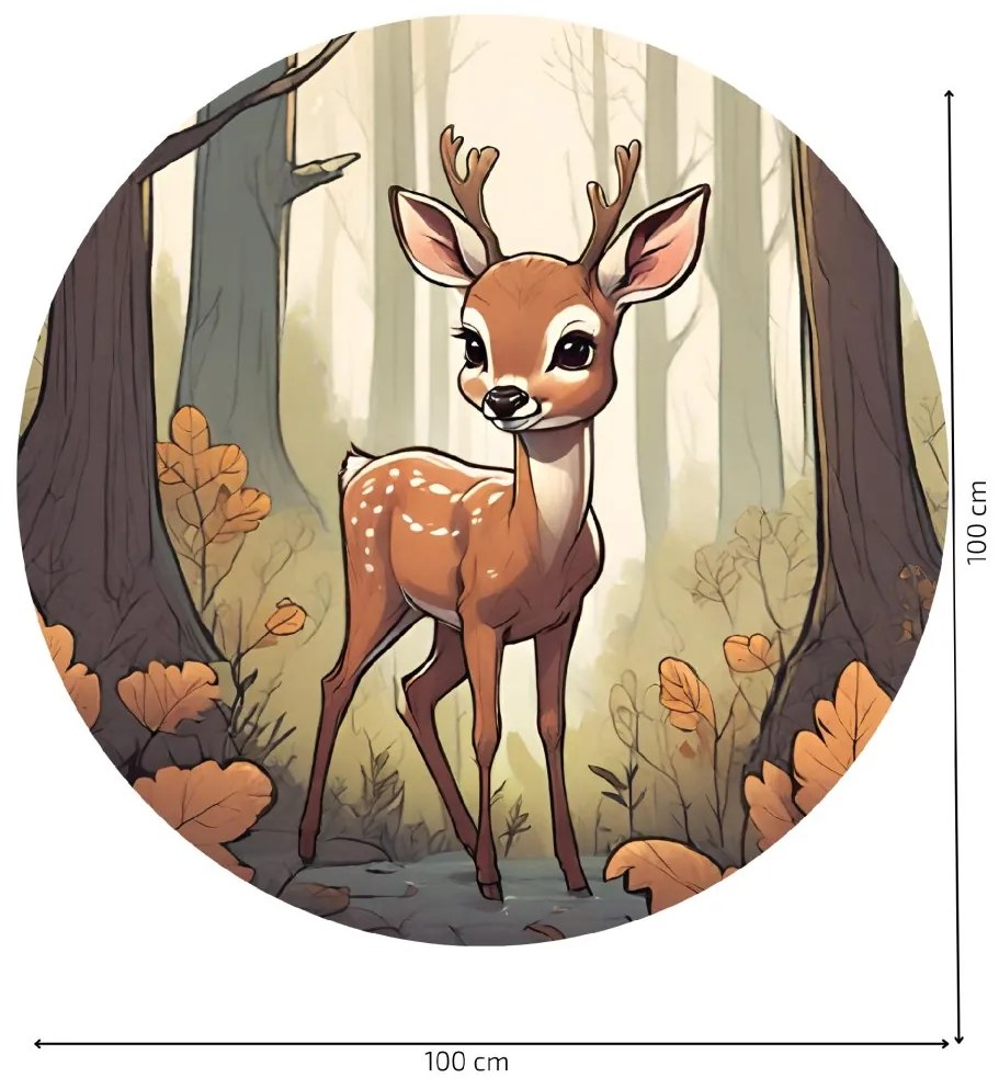 PIPPER. Kör alakú falmatrica "Szarvas az erdőben" Méret: 60cm